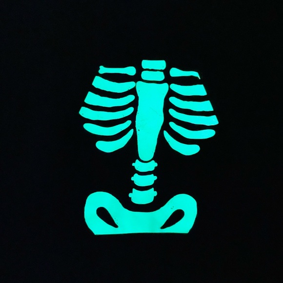 SALE GLOW IN THE DARK Halloween Skeleton Crop Top - Picture 5 of 6